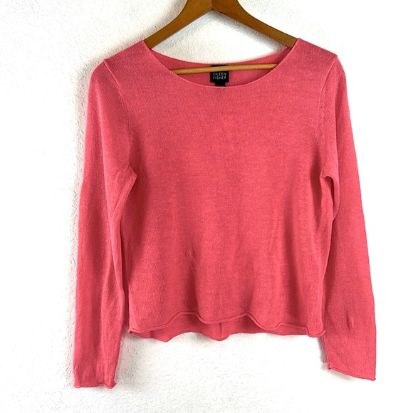 Eileen Fisher Sweaters - Eileen Fisher 💯 linen coral sweater